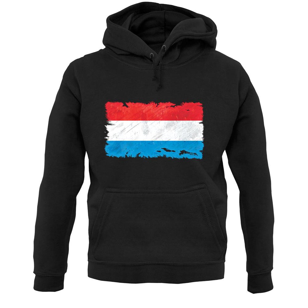 Luxembourg Grunge Style Flag Unisex Hoodie