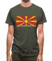 Macedonia Barcode Style Flag Mens T-Shirt
