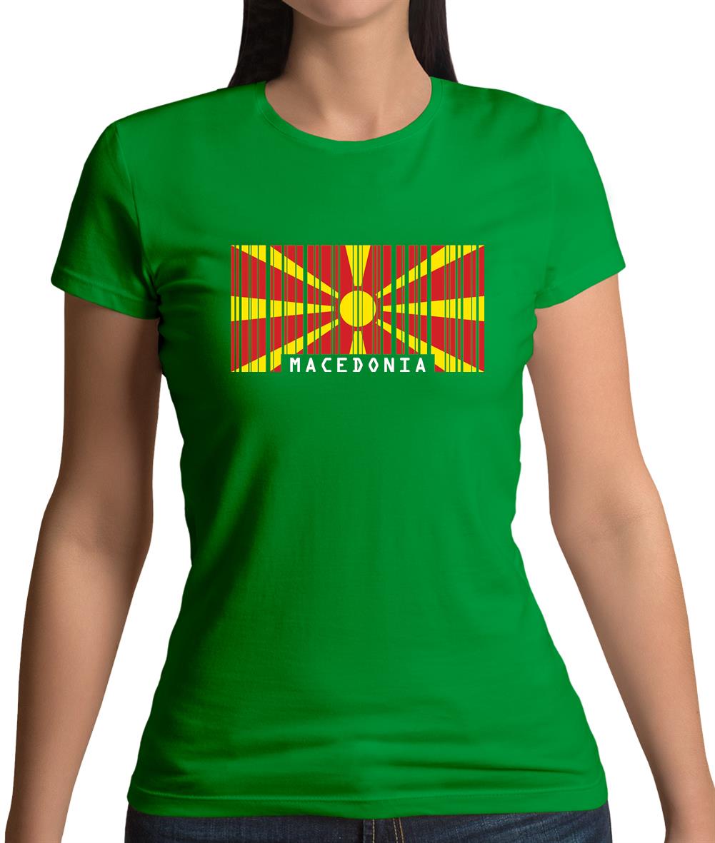 Macedonia Barcode Style Flag Womens T-Shirt