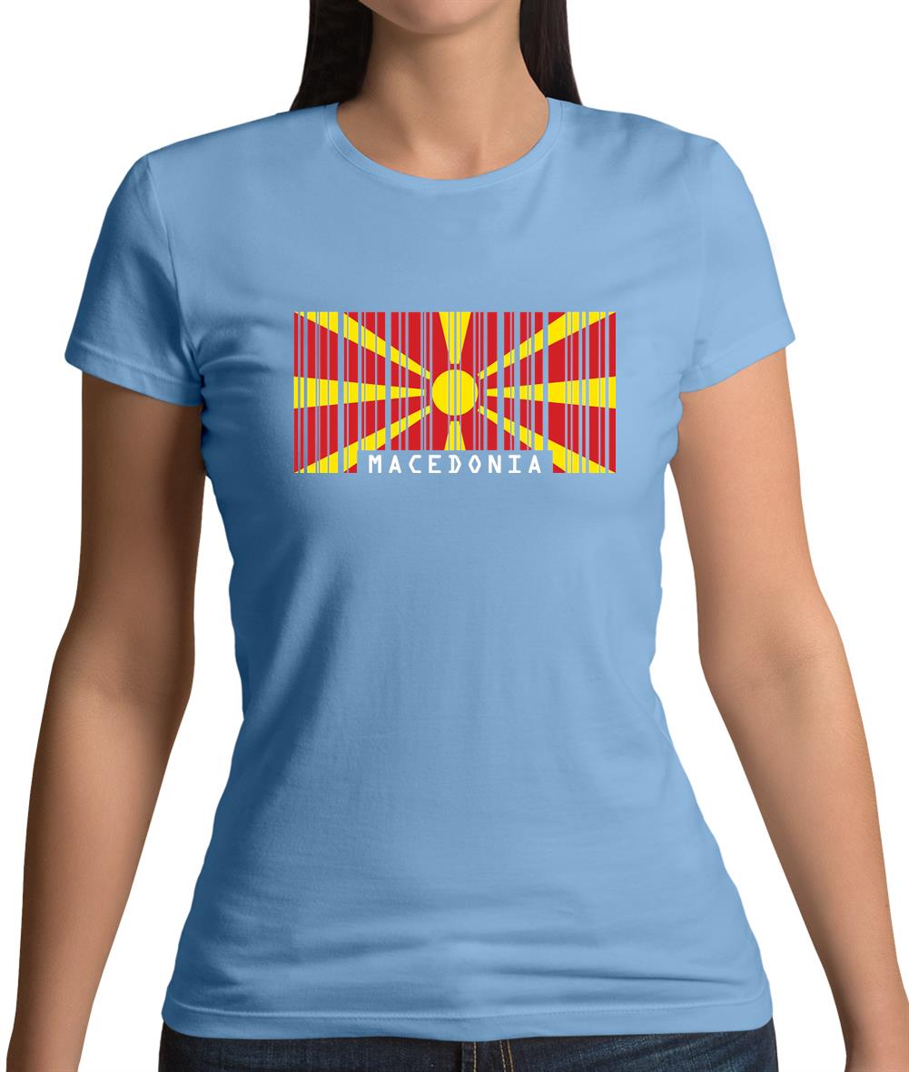 Macedonia Barcode Style Flag Womens T-Shirt