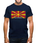 Macedonia Barcode Style Flag Mens T-Shirt