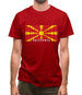 Macedonia Barcode Style Flag Mens T-Shirt