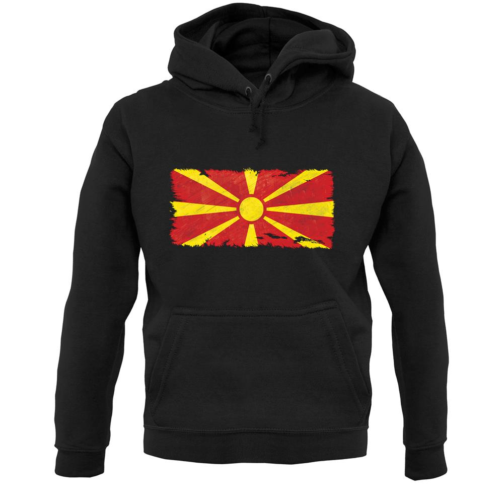 Macedonia Grunge Style Flag Unisex Hoodie