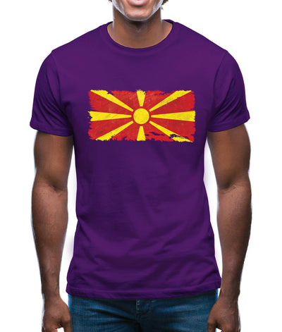Macedonia Grunge Style Flag Mens T-Shirt