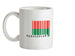 Madagascar Barcode Style Flag Ceramic Mug