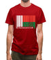 Madagascar Barcode Style Flag Mens T-Shirt