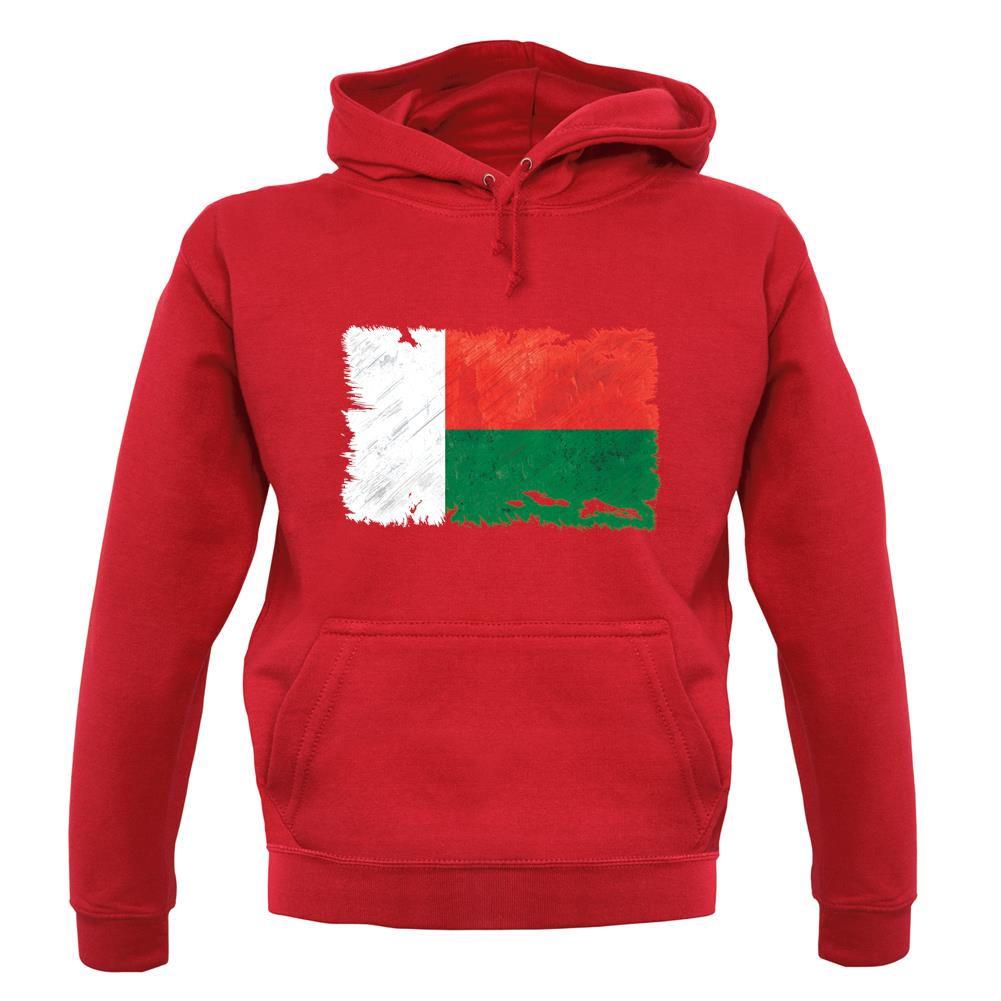 Madagascar Grunge Style Flag unisex hoodie