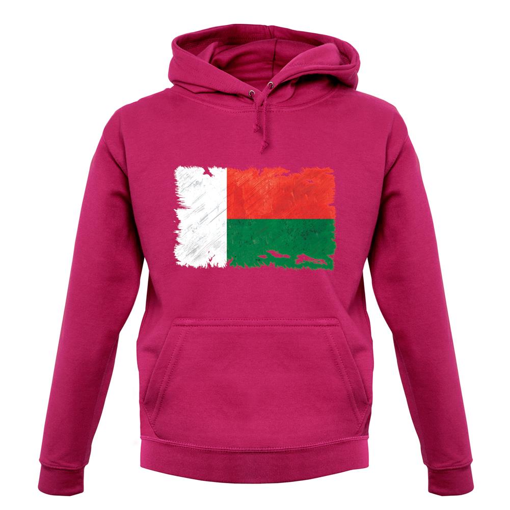 Madagascar Grunge Style Flag unisex hoodie