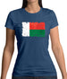 Madagascar Grunge Style Flag Womens T-Shirt