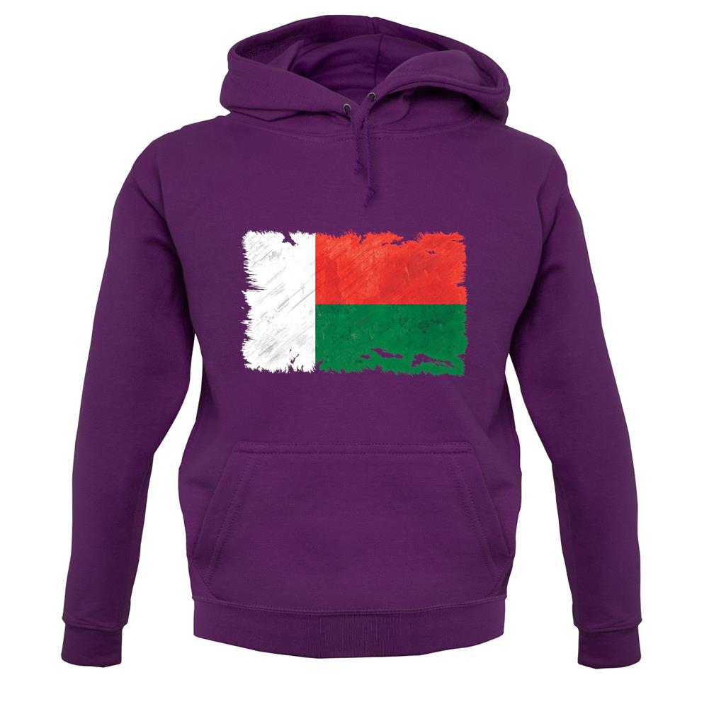 Madagascar Grunge Style Flag unisex hoodie
