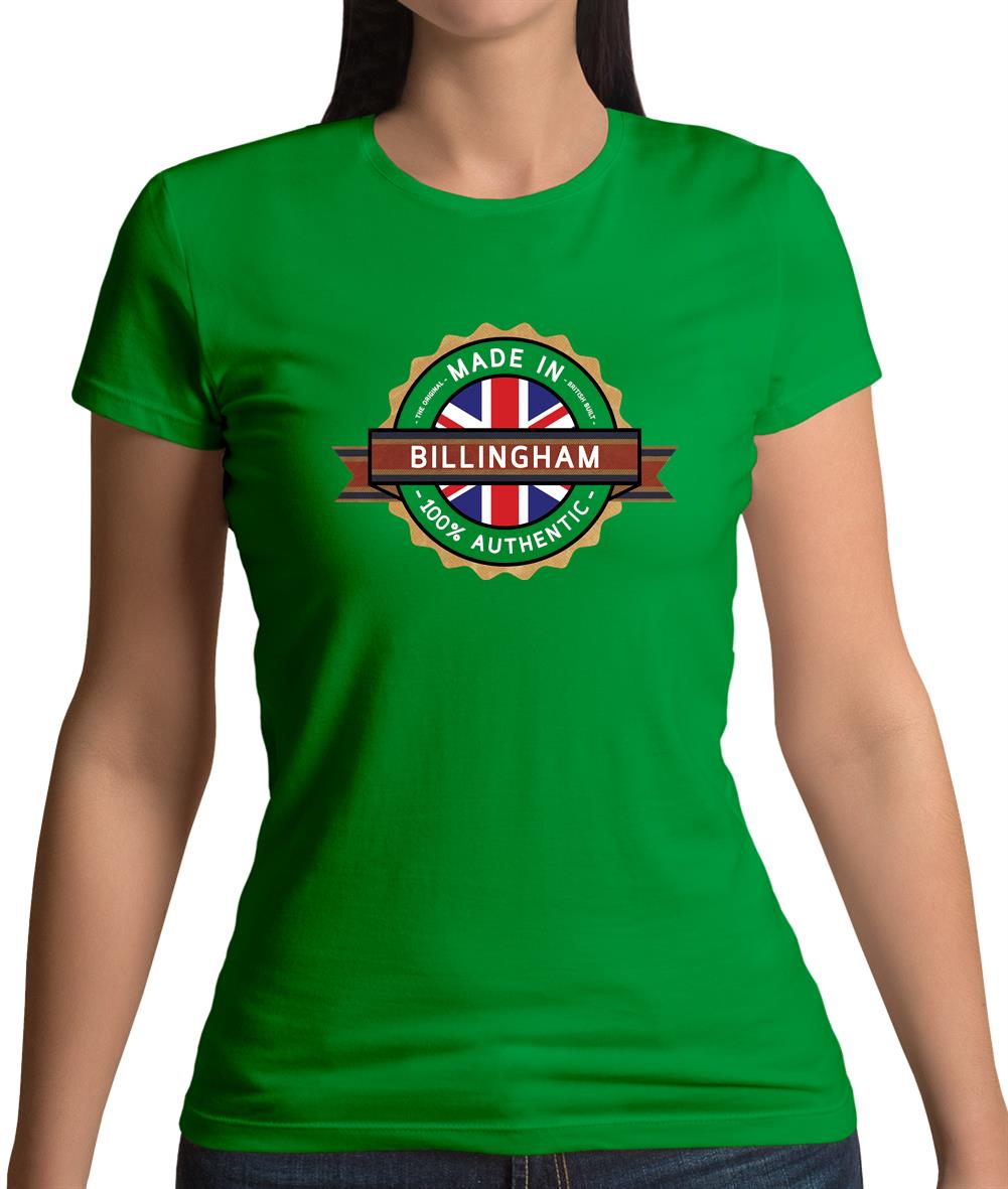 Made In Billingham 100% Authentic Womens T-Shirt