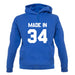 Made In '34 unisex hoodie