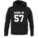 Made In '57 unisex hoodie