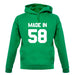 Made In '58 unisex hoodie