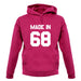 Made In '68 unisex hoodie