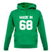 Made In '68 unisex hoodie