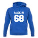 Made In '68 unisex hoodie