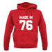Made In '76 unisex hoodie