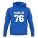 Made In '76 unisex hoodie