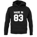 Made In '83 unisex hoodie