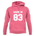 Made In '83 unisex hoodie