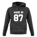 Made In '87 unisex hoodie