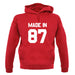 Made In '87 unisex hoodie
