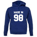 Made In '98 unisex hoodie