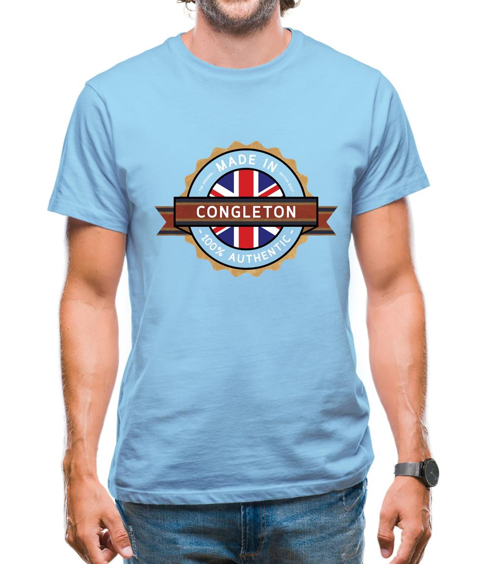 Made In Congleton 100% Authentic Mens T-Shirt