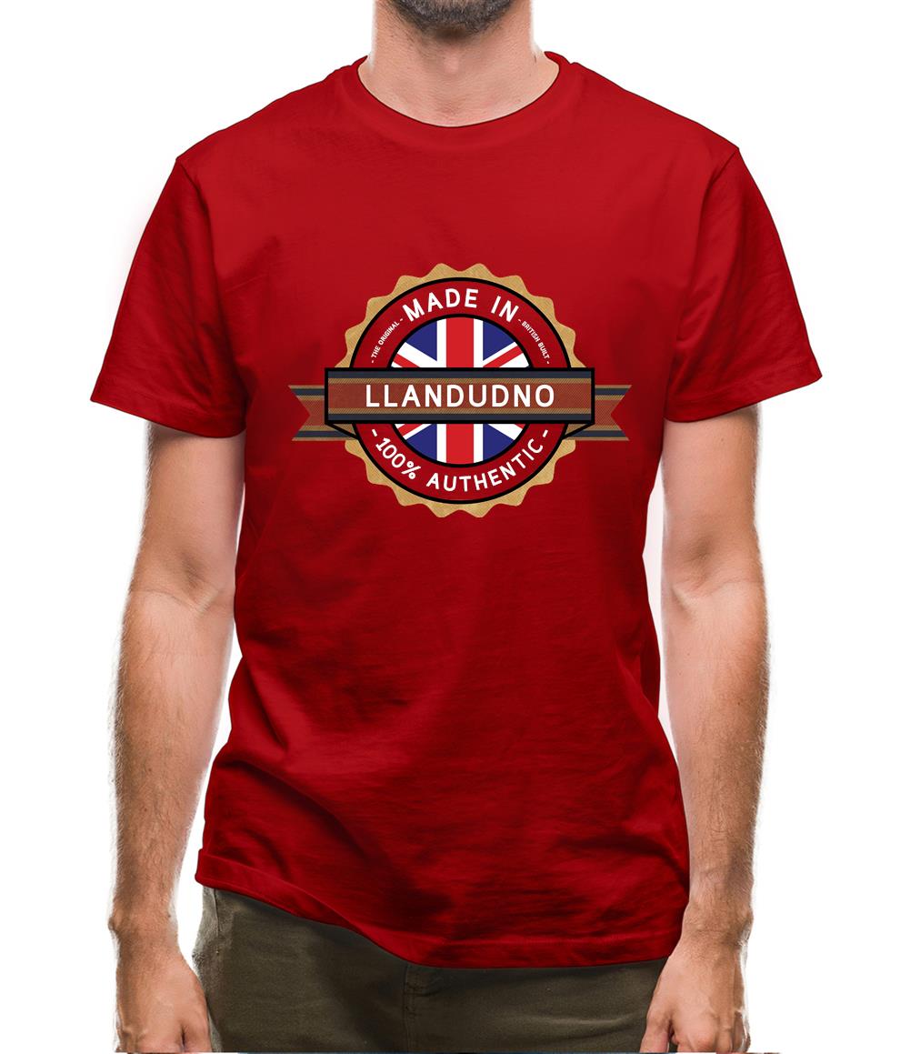 Made In Llandudno 100% Authentic Mens T-Shirt