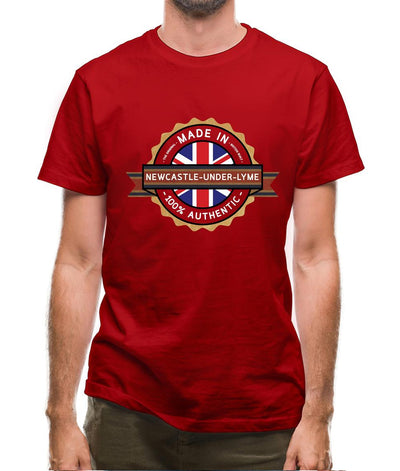 Made In Newcastle-Under-Lyme 100% Authentic Mens T-Shirt
