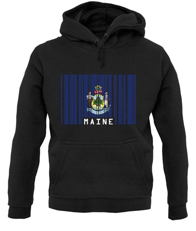 Maine Barcode Style Flag unisex hoodie