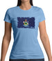 Maine Grunge Style Flag Womens T-Shirt