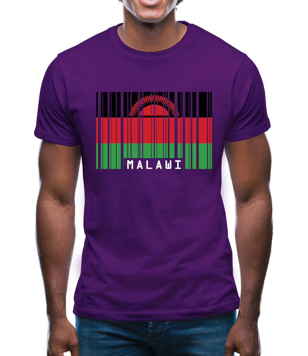 Malawi Barcode Style Flag Mens T-Shirt