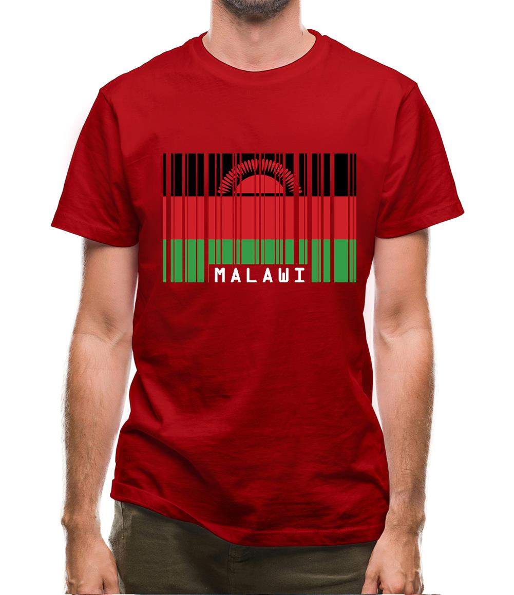 Malawi Barcode Style Flag Mens T-Shirt