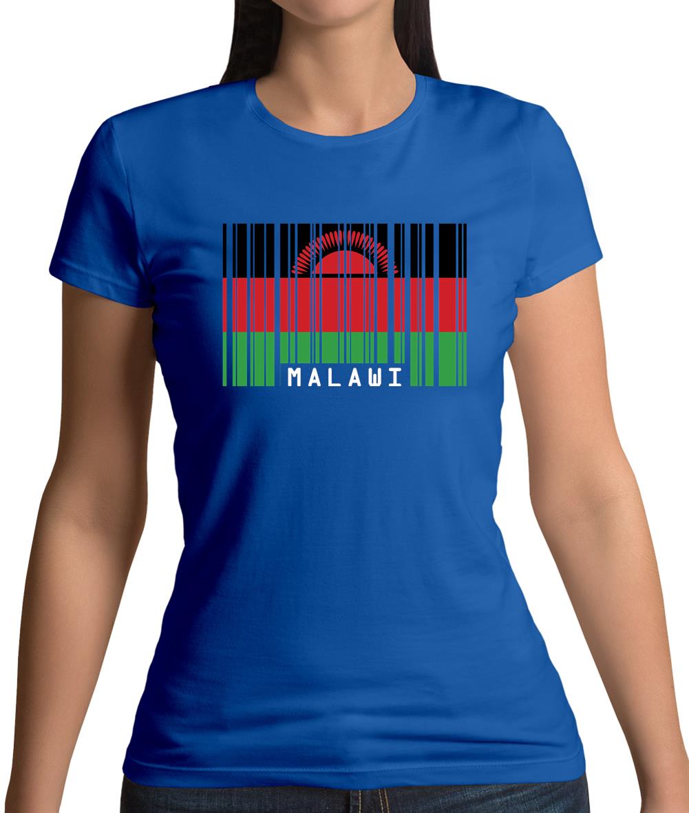 Malawi Barcode Style Flag Womens T-Shirt