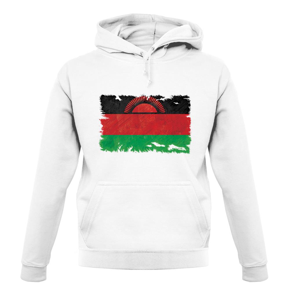 Malawi Grunge Style Flag unisex hoodie