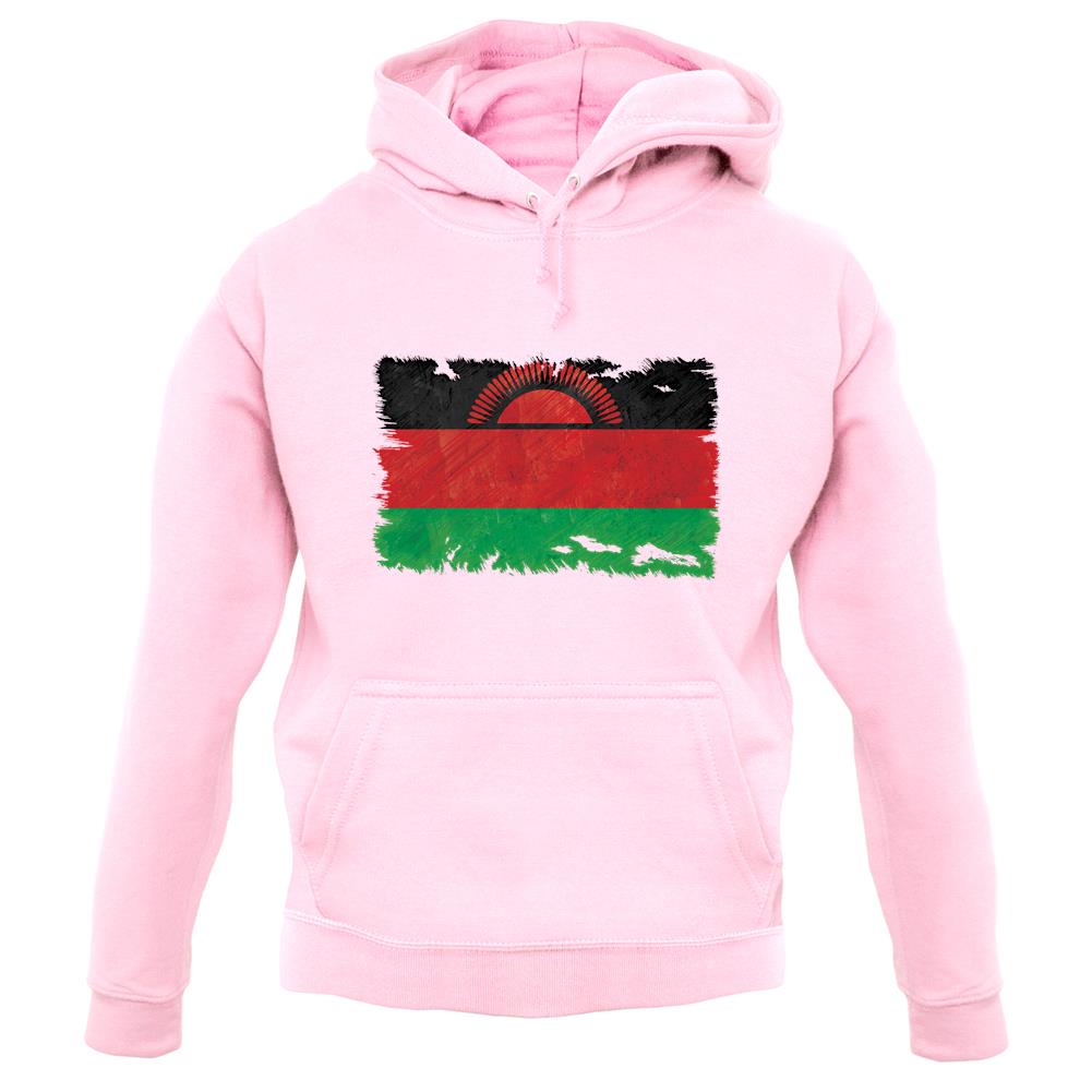Malawi Grunge Style Flag unisex hoodie