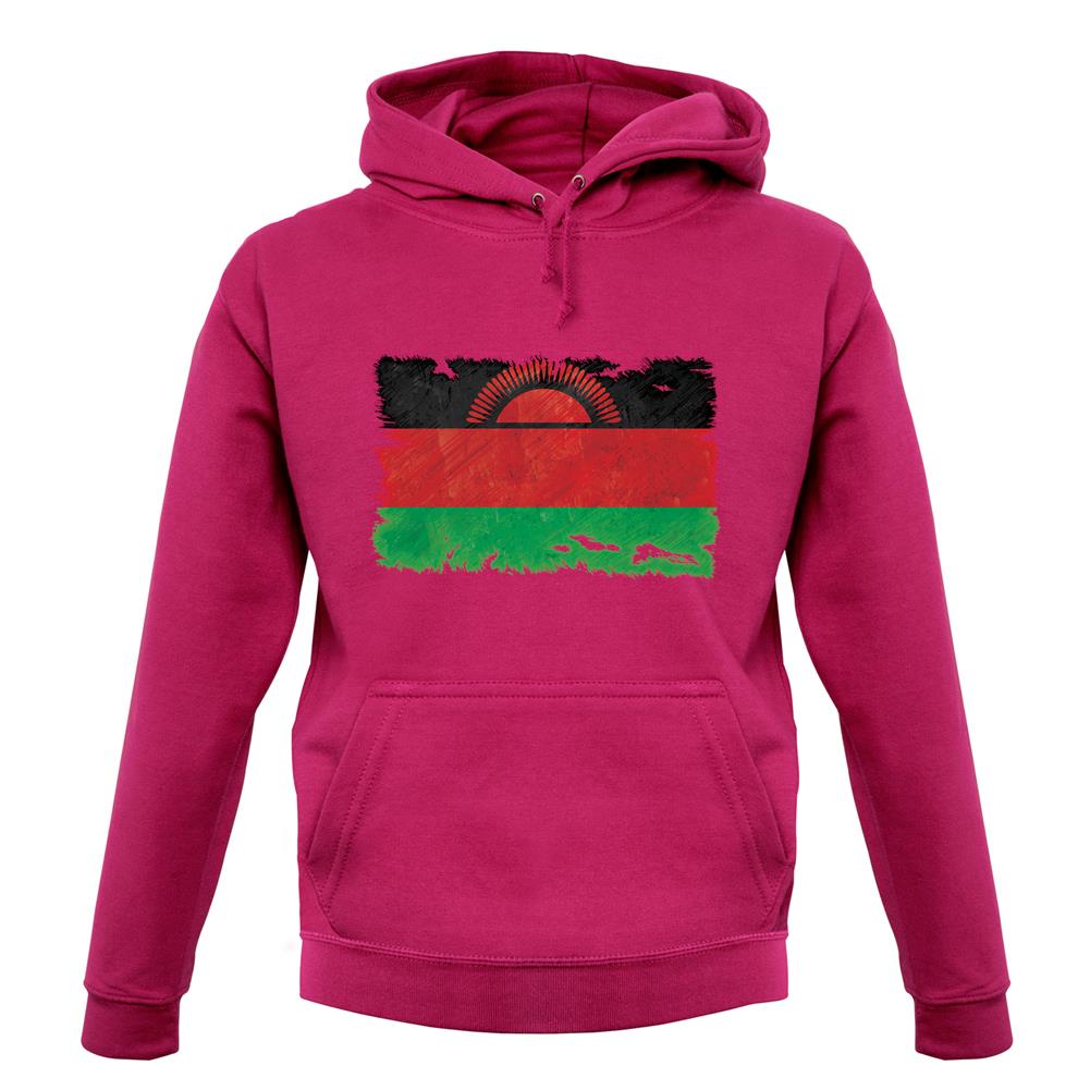 Malawi Grunge Style Flag unisex hoodie
