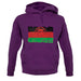 Malawi Grunge Style Flag unisex hoodie