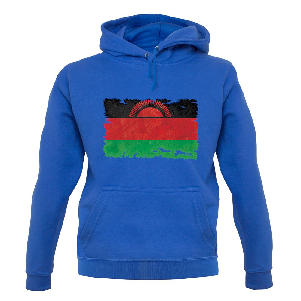 Malawi Grunge Style Flag unisex hoodie