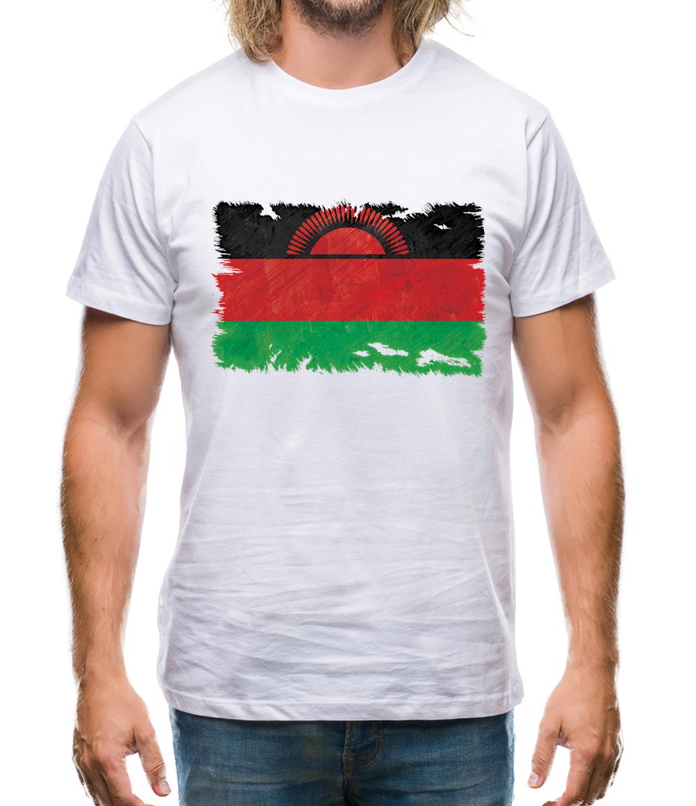 Malawi Grunge Style Flag Mens T-Shirt