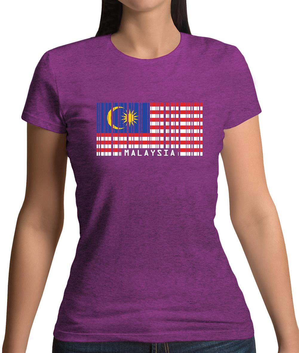 Malaysia Barcode Style Flag Womens T-Shirt