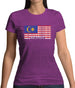 Malaysia Barcode Style Flag Womens T-Shirt