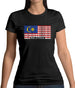 Malaysia Barcode Style Flag Womens T-Shirt