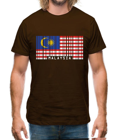 Malaysia Barcode Style Flag Mens T-Shirt