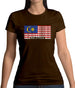 Malaysia Barcode Style Flag Womens T-Shirt