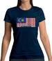 Malaysia Barcode Style Flag Womens T-Shirt