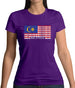 Malaysia Barcode Style Flag Womens T-Shirt