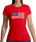 Malaysia Barcode Style Flag Womens T-Shirt